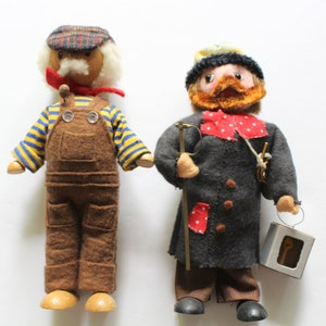 Vintage Pair of Berliner Original Souvenir Fabric Dolls 1960s