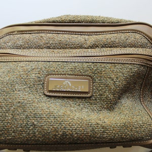 Vintage Jordache Tweed Carry On Overnight Luggage Bag With Shoulder Strap 1980s