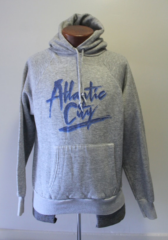 Vintage Gray Atlantic City Pullover Sweatshirt Ho… - image 1