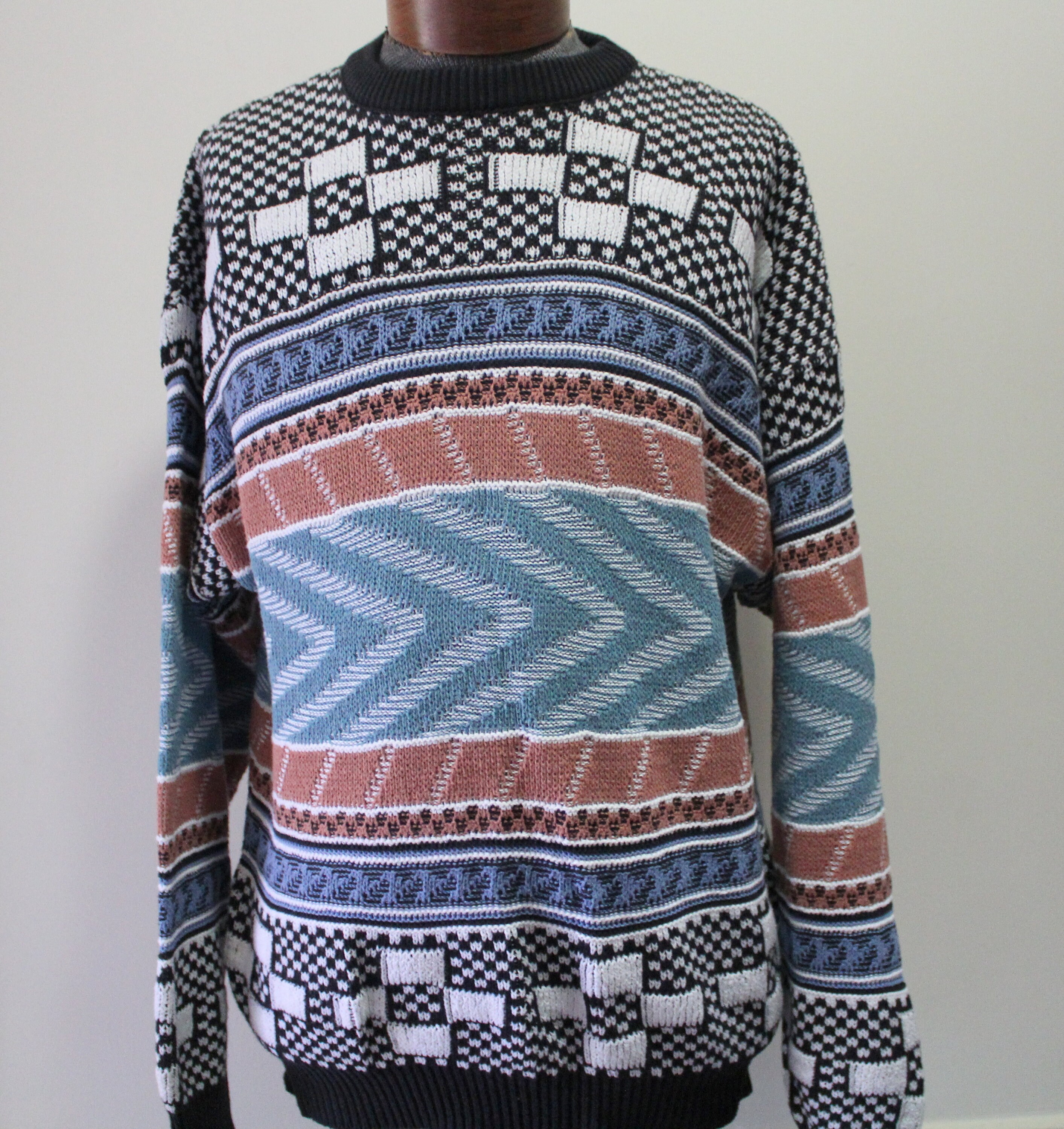 Vintage London Fog Geometric Knit Sweater 1980s - Etsy