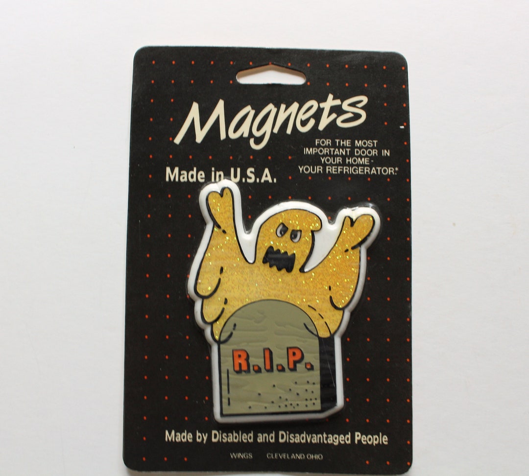 Vintage Glittery Ghost Halloween Fridge Magnet 1993 - Etsy