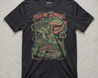 Little Horror Tunes T-Shirt – Hand-Drawn 80s Cult Movie Monster Plant Art