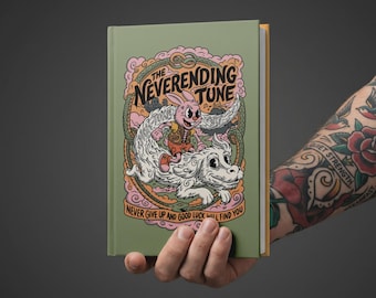 Neverending Tune Hardcover Journal | 80s Nostalgia, Hand Drawn Art, Lined Notebook