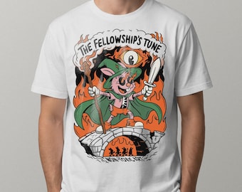 The Fellowship Tunes T-Shirt – Hand-Drawn Fantasy Art, Retro Wizard Design