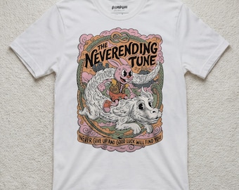 Neverending Tune T-Shirt | Hand-Drawn 80s Fantasy Art, Retro Cartoon Apparel