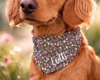 Personalized dog bandana with name, dog scarf, individual dog accessory, gift for dog, dog neckerchief