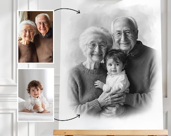 Custom Memorial Portrait, Add Loved One to Photo, Realistic Merge of Different Photos