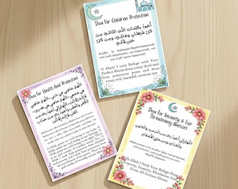 40 islamskich kartek z modlitwami – Koran, hadisy, transkrypcja arabska, angielski (pobranie cyfrowe)