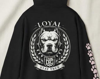 Sudadera con capucha de Pitbull fiel, sudadera con estampado de pata para amantes de los perros, ropa de calle unisex, regalo para dueños de Pitbull