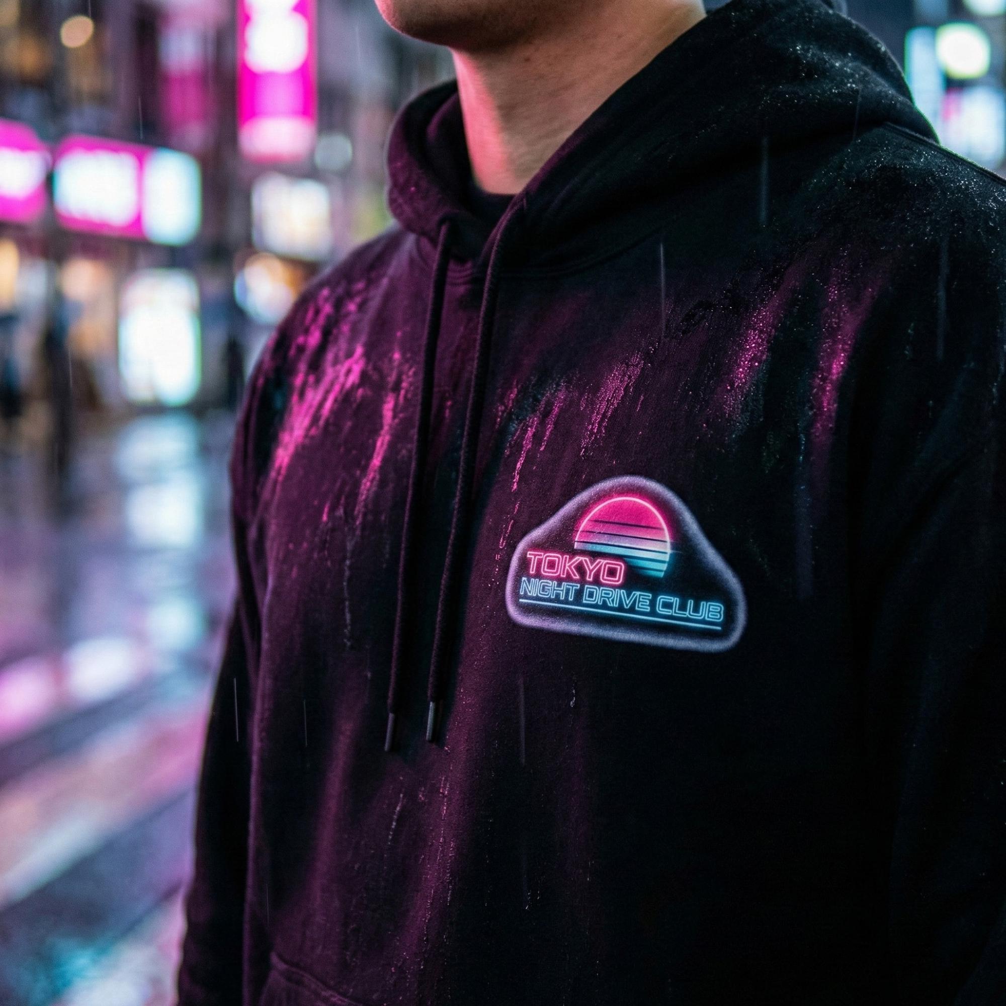 Tokyo Night Drive Club Hoodie JDM Drift Hoodie Synthwave Hoodie