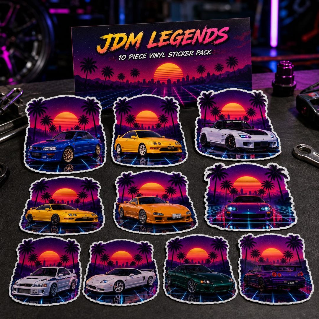 JDM Legends 10 Sticker Pack, Vinyl Car Stickers, Japanese Tuner Decals ...