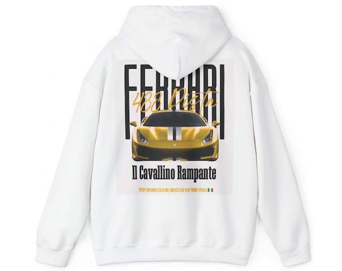 Ferrari 488 Pista Furious Hoodie Yellow/White