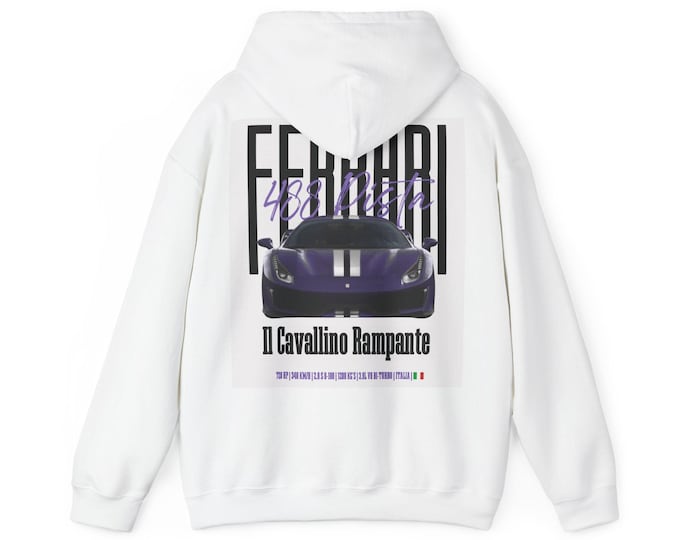 Ferrari 488 Pista Furious Hoodie Purple/White