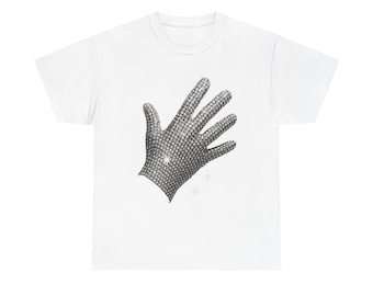 Michael Jackson Inspired Sparkling Rhinestone Glove T-Shirt | Bling Hand Graphic Tee