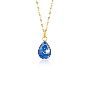 Iris Blue Gold Memorial Necklace