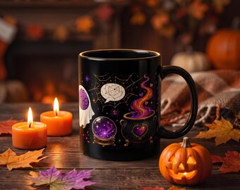 Halloween Therapist Mug 11oz 15oz, Spooky Mental Health Black Mug, Funny Halloween Therapist Gift Cup