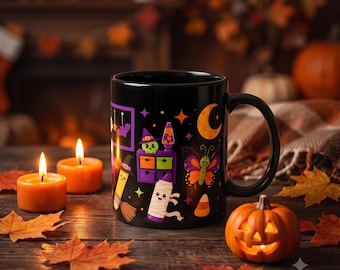Halloween OT Mug 11oz 15oz, Spooky Occupational Therapist Black Mug, Funny Halloween OT Gift Cup