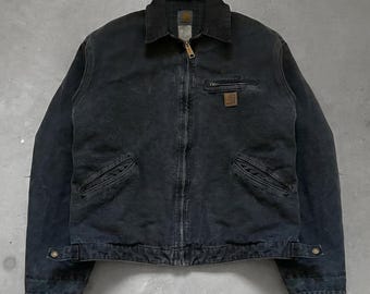 Large / 1990s Carhartt J13 Santa Fe Brown/black Thrashed Sunfaded