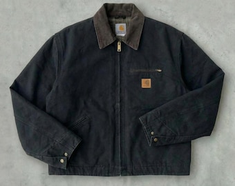 Vintage 2000's Carhartt Detroit Jacket: Blanket Lined, Black, XL