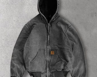 Vintage Carhartt Active Jacket M Black Faded Distressed
