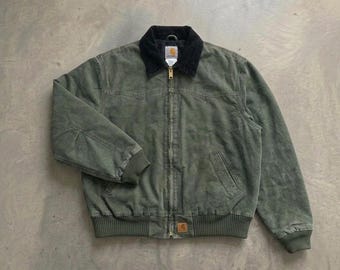 Vintage Carhartt Brown Santa Fe Embroidered Jacket J14 DKB Size