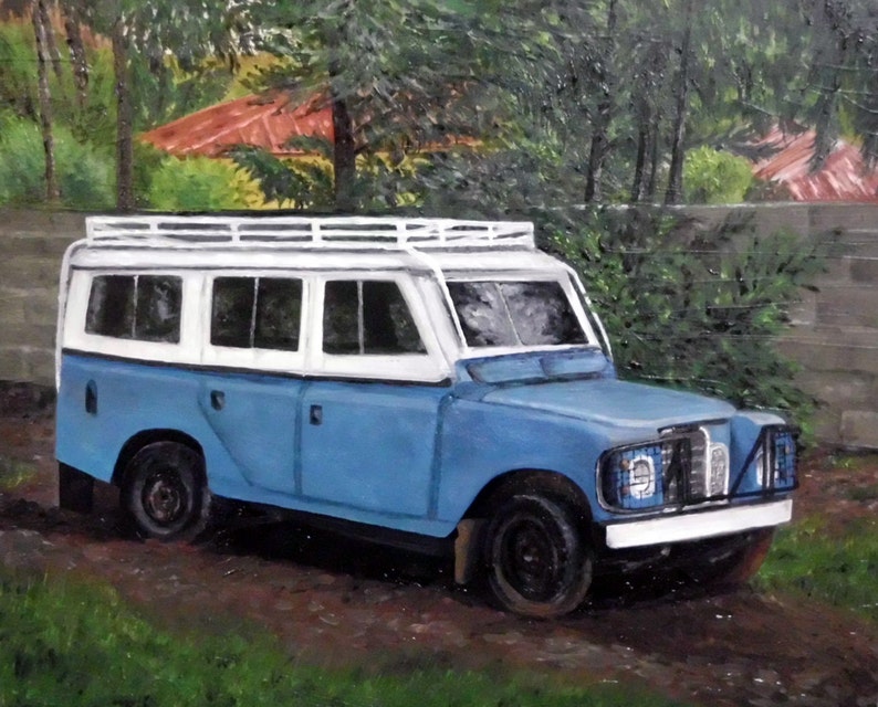 Land Rover oil painting on masonite. This Land Rover in all it's glory, can be found in Ethiopia.... image 3