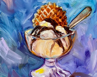 Hot fudge sundae painting