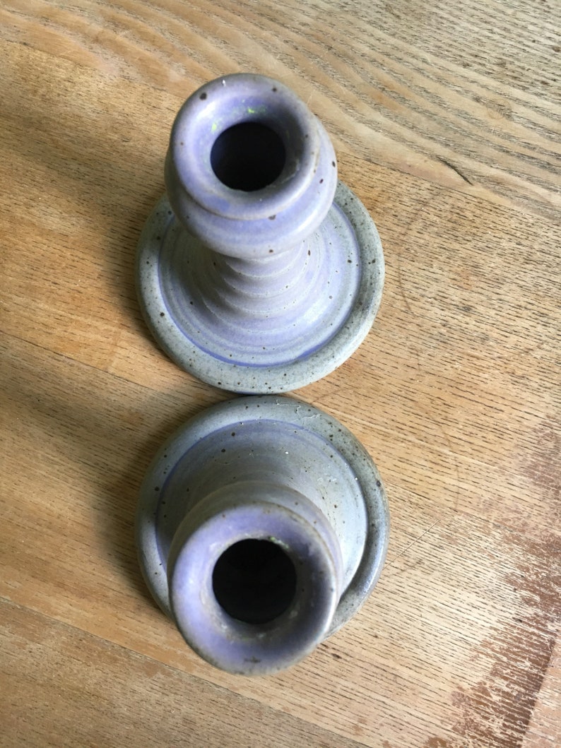 ny Roycroft candle sticks are stunning in gorgeous shades of dusty lavender made in east aurora