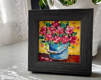 Mini floral oil painting