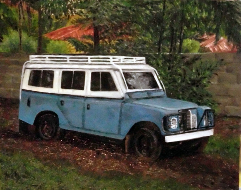 Land Rover oil painting on masonite. This Land Rover in all it's glory, can be found in Ethiopia.... image 2