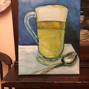 Caramel latte oil painting is a one of a kind 8 x 10 scrumptious without all the calories image 1