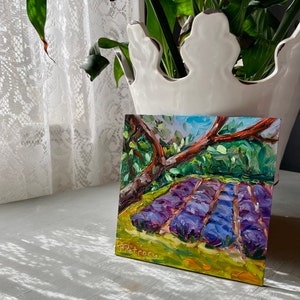 Lavender painting, small painting, Provence painting image 4