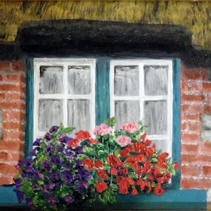 Irish Oil painting, OOAK oil on panel framed in a gorgeous &quot;old world&quot; golden frame