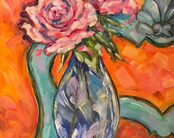 Bold Roses original oil painting