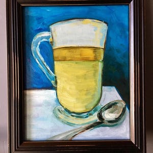 Caramel latte oil painting is a one of a kind 8 x 10 scrumptious without all the calories image 7
