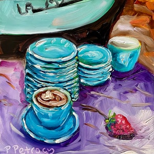 Coffee painting, small painting, bakery painting