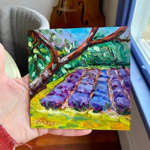 Lavender painting, small painting, Provence painting image 2