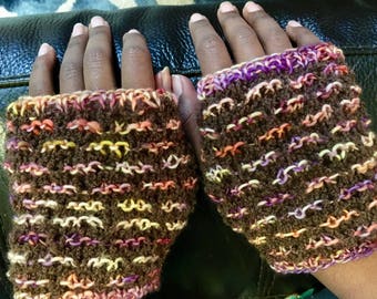 Hand knit hand warmers are one of a kind