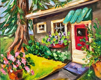 Cabin in the Woods original oil painting