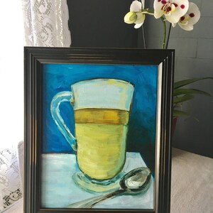 Caramel latte oil painting is a one of a kind 8 x 10 scrumptious without all the calories image 10