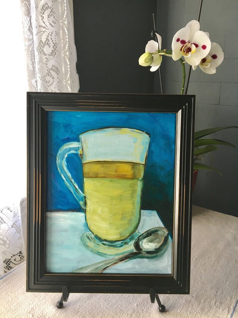 Caramel latte oil painting is a one of a kind 8 x 10 scrumptious without all the calories image 10