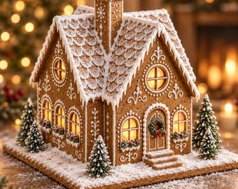 Gingerbread House Template | Printable PDF Pattern (Easy & Classic Home Design)