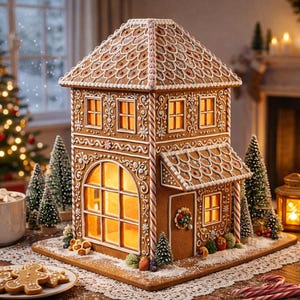 de boulangerie maison en pain d'épice | Patron PDF imprimable de la maison de Noël