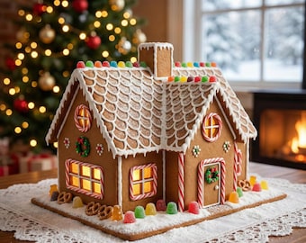Gingerbread House Template | Printable PDF Pattern (Easy & Classic Home Design)
