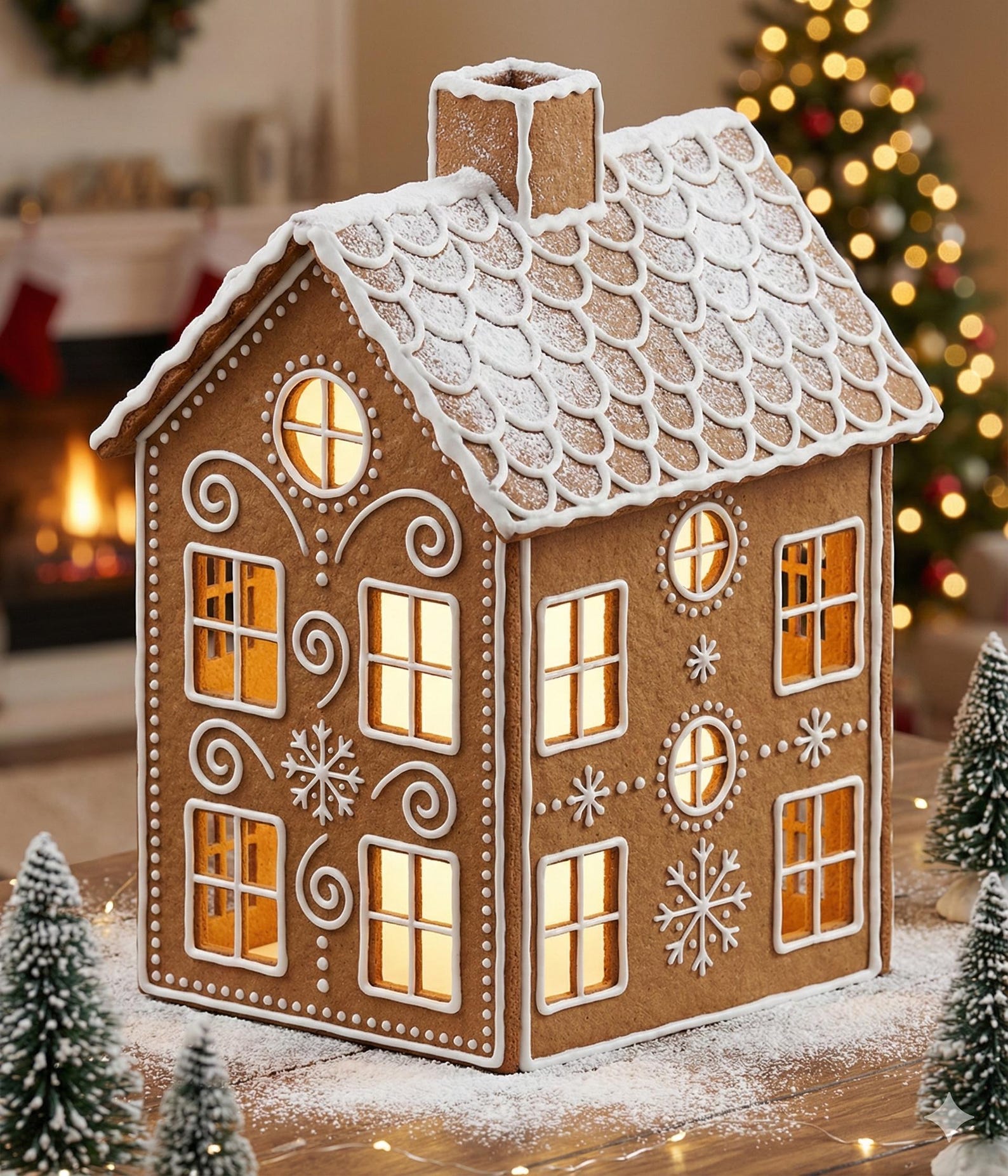 Gingerbread House Villa Template | Printable PDF House Pattern ...