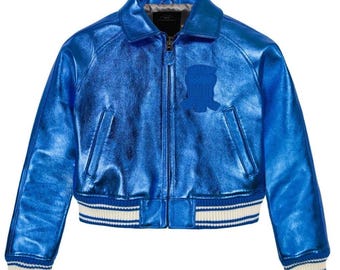 Giacca da donna Avirex Blue Icon in stile pilota, realizzata a mano in vera pelle di vacchetta.