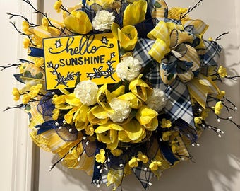 Citrus & Sapphire Springtime Wreath