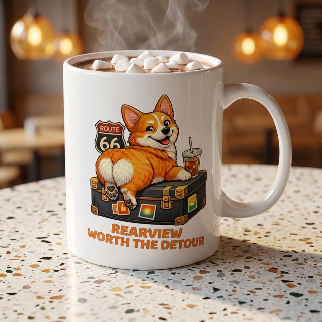 Funny Corgi Road Trip Mug, Route 66 Dog Lover Coffee Cup - Etsy