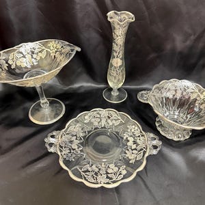 Vintage Silver City Glassware – Sterling Silver Overlay, Flanders Pattern