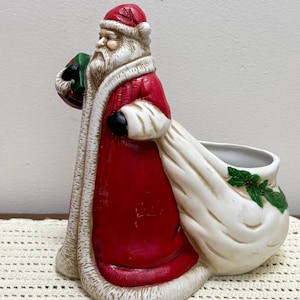 Vintage Santa Claus Candy Dish - Etsy